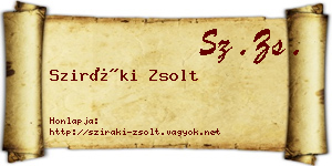 Sziráki Zsolt névjegykártya